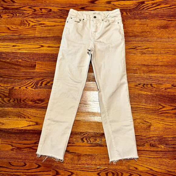 OAT Cropped Fringe Jeans. Ecru. Size 2/26 - Picture 1 of 8
